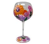 HTUK Hand Painted Sunflower Gin Glass - Multicoloured Balloon Gift Box