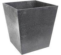 HTUK Recycled Rubber Planter - Steel Grey, 33cm, Indoor/Outdoor, Self Watering Base, Versatile