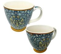 HTUK Snakeshead Large Fine China Breakfast Mug Set of 2 - Luxurious Floral Design Gift Cup for Tea & Coffee Lovers - Elegant Patterned Ceramic Mug for Home or Office