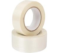 HTUK Strong Crossweave Reinforced Tape Transparent Bi-Directional Filament Strapping Tape Fiberglass Reinforced Tape Heavy Duty Tape - 1 x 50mm x 50m (1)