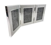 HTUK Triple Photo Frame Silver 2x3 inch 3-Way Standing Desktop Display