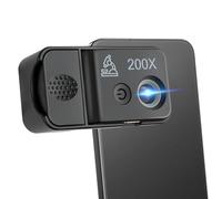 Htuteyy 200X Phone Microscope Lens,LED/UV Lights & CPL Filter,Universal Phone Clip,Pocket-Sized Science Tool (HD Zoom)