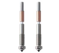 Htuteyy 2Pcs for QIDI Plus4 Bimetal Nozzle Quick Removal Ceramic Insulation Integration 0.4mm Nozzles HighTemperature Resistance