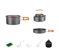 Htuteyy 3-5 People Outdoor Cooking Pot Set Camping Cookware, Rice Cooker, and Kettle Set Outdoor Camping and Cooking Equipment