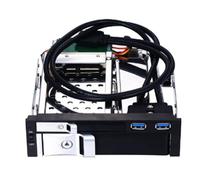 Htuteyy 5.25inch Internal Dual Slot Hard Disk Case 2.5+3.5 Inch SATA HDD/SSD Enclosure Tool-Free Design with 2 Safety Locks