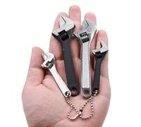 Htuteyy Adjustable Wrench Open-End Keychain 2.5/4 Inch for Travel | Geared for travelers and cyclists, this pocket wrench clips to a keychain for quick road fixes and on-the-go adjustments.