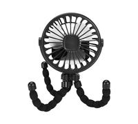 Htuteyy Black Portable USB Rechargeable Silent Mini Fan 3 Speed Adjustable with Lighting Function for Car Seat Stroller
