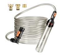Htuteyy Bucket-Free Aquarium Water Change Kit Python Water Changer for Aquarium Fish Tank Siphon Aquarium Water Changer with Three Metal Faucet Adapter and Long Hose 33 Feet