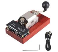 Htuteyy FM Radio Transmitter CW Key Morse Code Practice Keyer Sound Light Transmission Training Morse Code Key