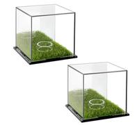 Htuteyy Golf Display Box Acrylic Golf Stand Transparent Display Box Square Display Box with Green Base