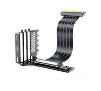 Htuteyy GPU Vertical Mount Bracket PCIe Black | 25cm PCIe 4.0 x16 riser with vertical bracket delivers stable high-speed GPU data transmission while improving case airflow.