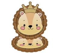 Htuteyy Jungle Animal Theme Paper Plate Animal Disposable Plates Cutlery Set for Wild Animal Theme Baby Baptism Lion
