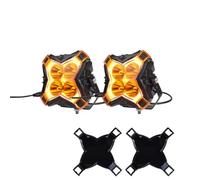 Htuteyy Off Road LED Spot Light Pods 4 Inch- Luxury Driving Light 2 Sets of White Light in Yellow and Black Design