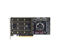 Htuteyy PCle 3.0 to M.2 NVME 4 Disk Expansion Card 2-Port Slimsas Interface PLX8749 Motherboard Free Split 4 Disk M.2 NVME Expansion Card