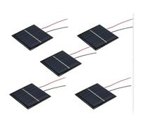 Htuteyy Photovoltaic Solar Cell Board 5Pcs 2-3V 100Ma Micro Solar with Wires Epoxy Plate DIY Projects Toys 60mm X 60mm