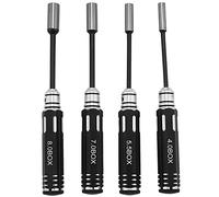 Htuteyy RC Model Tool 4PCS Hex Drivers Hex Nut Socket Wrench Sleeve Wheel Spanner 4.0/5.5/7.0/8.0mm for Daily Making Manual and RC Airplane Quadcopter FPV Drones,3racing Car