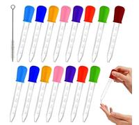 Htuteyy Silicone and Plastic 5 Ml for Kids Eye Droppers- Clear 16 PCS Set of Liquid Pipettes