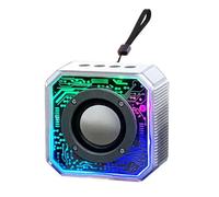 Htuteyy Transparent Mecha Bluetooth Speaker RGB Pickup Outdoor Portable Home Lantern Small Mini Speaker White Easy Install Easy to Use