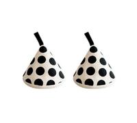 Htuteyy Triangle Pot Insulation Gloves Handle Cap Heat Insulation Gloves Cute Fabric Pot Cap Pot Jacket Black