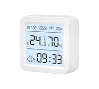 Htuteyy Tuya Smart WiFi Temperature& Humidity Sensor USB Powered Backlit Display Smart Life App Air Thermostat Linkage
