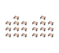 Htuygyjaw 20Pcs Model Train HO N O Scale 1:75 Bench Chair Model Settee Street Park Layout Plastic Crafts,Garden/Railway Layout