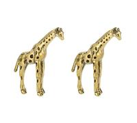 Htuygyjaw 2X Solid Brass Giraffe Statue Desktop Ornament Vintage Animal Figurines Miniatures Decorations Crafts Home Decors