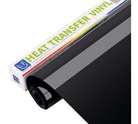 HTV Vinyl Rolls Heat Transfer Vinyl -12" x 8FT Black Iron on Vinyl Roll for Cricut & Silhouette-Easy to Cut & Weed Black HTV Vinyl Roll