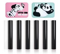 HTVJOYDO Vinyl Heat Transfer 12 x 10 Inch White and Black 3D Puff HTV DIY Iron Vinyl for T Shirts Easy to Cut and Weed Compatible with Cricut or Cameo (White and Black) 12