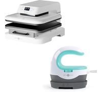 HTVRONT 38cm x 38cm Auto Heat Press Machine White Color + Mini Heat Press Machine Mint Green for Iron on Vinyl, Tshirts, Crafts, Hat, Cap, Pillow