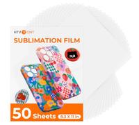 HTVRONT 50 Pack Printable Sublimation Heat Transfer Film for Phone Case Heat Press， 3D Sublimation Film Sheets for Phone Cases Mugs，A4 8.3" x 11.7" Sublimation Transfer Paper for Badge, Keychains