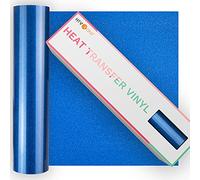 HTVRONT Blue Glitter HTV Vinyl Roll 12 x 15 ft Blue Glitter Heat Transfer Vinyl for Shirts, Glitter Iron on Vinyl for All Cutter Machine, Easy to Cut for Heat Vinyl Design