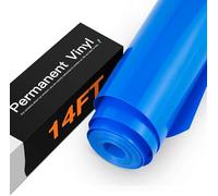 HTVRONT Blue Glossy Permanent Adhesive Vinyl Roll 12" x 14FT