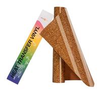HTVRONT Brown Glitter Heat Transfer Vinyl Rolls - 10" x 8ft Bronze Iron-On Vinyl for T-Shirts, Glitter HTV Vinyl for All Cutter Machine - Easy to Cut & Weed for Heat Vinyl Design