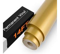 HTVRONT Gold Glossy Permanent Adhesive Vinyl Roll 12" x 14FT