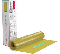 HTVRONT Gold Heat Transfer Vinyl Roll 12" x20ft HTV Vinyl for T-Shirts | 30.5x610cm, easy cut & weed, compatible with all cutter machines, iron on vinyl for heat transfer clothing designs