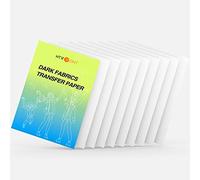 HTVRONT Heat Transfer Paper for Dark Fabric - 10 Sheets 8.5"x11" Printable Heat Transfer Vinyl for Inkjet Printer - Wash Durable Iron on Transfer Paper