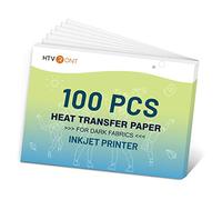 HTVRONT Heat Transfer Paper for Dark T Shirts -100 Pack 8.5x11" Iron on Transfer Paper for Inkjet Printer, Easy to Use Printable Heat Transfer Vinyl, Vibrant Color, Durable & Soft