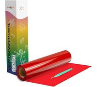 HTVRONT Heat Transfer Vinyl-12In x 20Ft(30.5x610CM) Red Iron on Vinyl Roll,HTV Vinyl Roll for T-Shirt Clothing and Other Fabrics (Red)