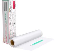 HTVRONT Heat Transfer Vinyl White HTV Rolls - 12" x 20ft (30.5 x 610cm) White Iron on Vinyl for All Cutting Machines, HTV Vinyl for Shirts - Easy to Cut & Weed for Heat Transfer Design