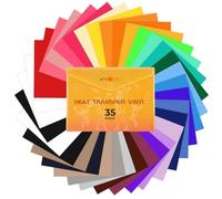 HTVRONT HTV Heat Transfer Vinyl, 35 Pack, 12" x 10", 30 Assorted Colors