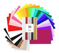 HTVRONT HTV Heat Transfer Vinyl, 35 Pack 12"x10" Iron-On Vinyl for T-Shirts, 29 Assorted Colors with 5 Glitter HTV, HTV Vinyl Compatible with Cricut & Silhouette Cameo