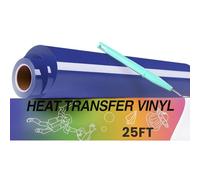 HTVRONT HTV Roll Heat Transfer Vinyl - 12" x 25ft Royal Blue Iron on Vinyl for T-Shirts, Easy to Weed & Transfer HTV Vinyl - Compatible with All Cutting Machine