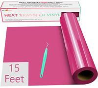 HTVRONT HTV Vinyl Rolls Heat Transfer Vinyl - 12" x 15ft Rose Red HTV Vinyl for Shirts, Iron on Vinyl for All Cutter Machine - Easy to Cut & Weed for Heat Vinyl Design (Rose Red)