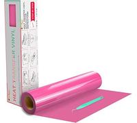 HTVRONT HTV Vinyl Rolls Heat Transfer Vinyl - 12" x 20ft(30.5x610CM) Neon Pink HTV Vinyl for Shirts, Iron on Vinyl for All Cutter Machine - Easy to Cut & Weed for Heat Vinyl Design (Neon Pink)