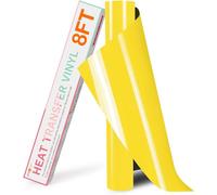 HTVRONT HTV Vinyl Rolls Heat Transfer Vinyl - 12" x 8ft Yellow HTV Vinyl for Shirts, Iron on Vinyl for All Cutting Machine - Easy to Cut & Weed for Heat Transfer Design