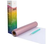 HTVRONT HTV Vinyl Rolls Rose Gold Heat Transfer Vinyl - 12" x 20ft(30.5x610CM) Rose Gold HTV Vinyl for Shirts, Iron on Vinyl for All Cutter Machine - Easy to Cut & Weed for Heat Vinyl Design