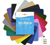 HTVRONT Iron on Patches for Clothing Repair, 20 PCS 9.5x12.5CM Multi-Colored Fabric Patches for Clothes Repair, 20 Shades Iron Patches for Clothes, Clothing Repair Decorating Kit