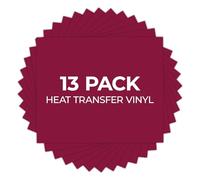 HTVRONT Maroon Heat Transfer Vinyl 13 Pack, 12" x 10"Maroon Iron on Vinyl Sheets for T-Shirts - HTV Vinyl Compatible with Cricut, Silhouette Cameo, Easy to Cut Weed