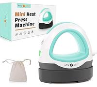 HTVRONT Mini Heat Press Machine for T-Shirts - Large Heat Plate Portable Heat Transfer Printer, Constant Temp Control, Fits for Crafts, T-Shirt, Hat, Cap, Pillows (Mint Green)