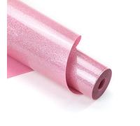 HTVRONT Pink Glitter Heat Transfer Vinyl - 12" x 10ft Pink Glitter Iron on Vinyl for Shirts, Glitter HTV Vinyl Rolls for Heat Vinyl Design